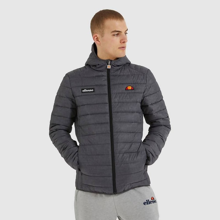 Men Ellesse Jackets & Coats | Men'S Lombardy Padded Jacket Dark Grey Marl