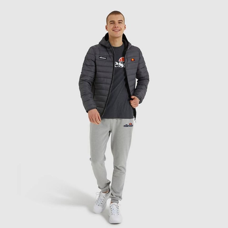 Men Ellesse Jackets & Coats | Men'S Lombardy Padded Jacket Dark Grey Marl