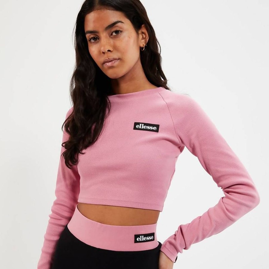 Women Ellesse Tops | Women'S Linny Long Sleeve Crop T-Shirt Pink