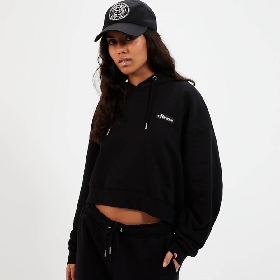 Women Ellesse Hoodies & Sweatshirts | Women'S Halo Crop Hoody Black