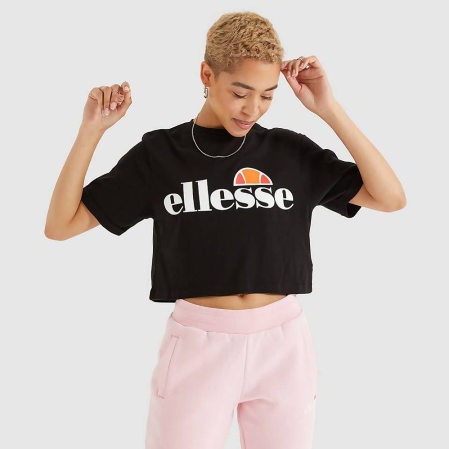 Women Ellesse Tops | Women'S Alberta Cropped T-Shirt Black