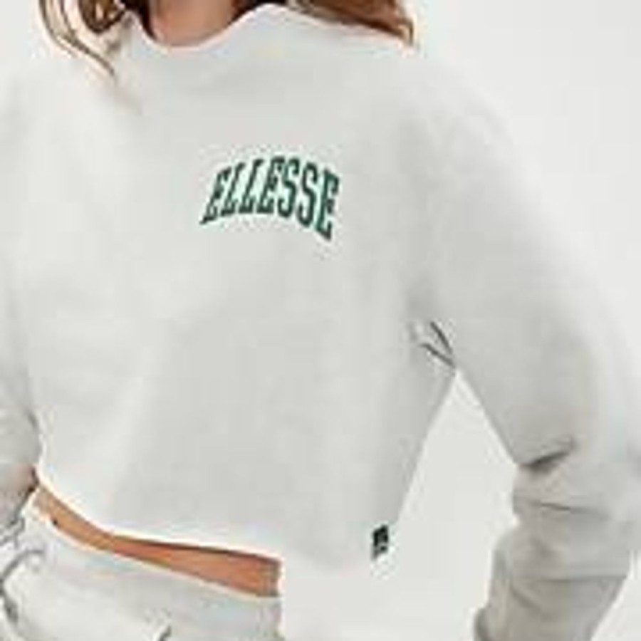 Women Ellesse Hoodies & Sweatshirts | Women'S Canleo Crop Sweatshirt Light Grey Marl